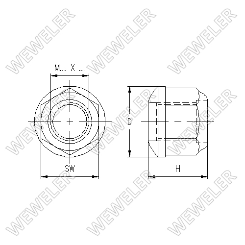 MUTTER M14x1,5 KONISK