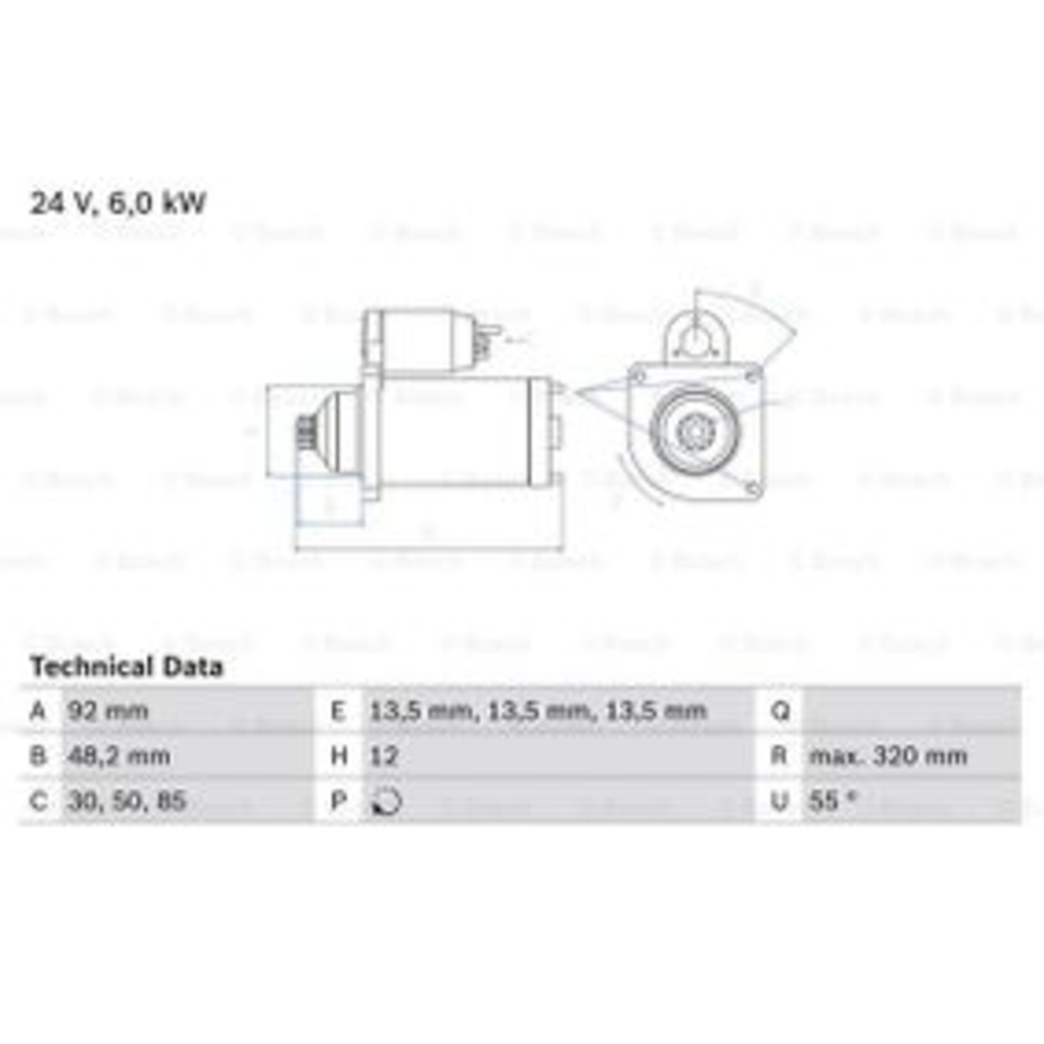 STARTMOTOR 24V / 6,0KW