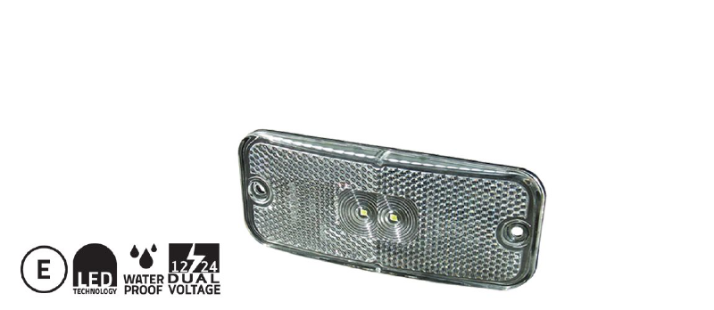 POSITIONSLJUS LED VIT 12/24V M VINKELFÄSTE 0,5M KABEL