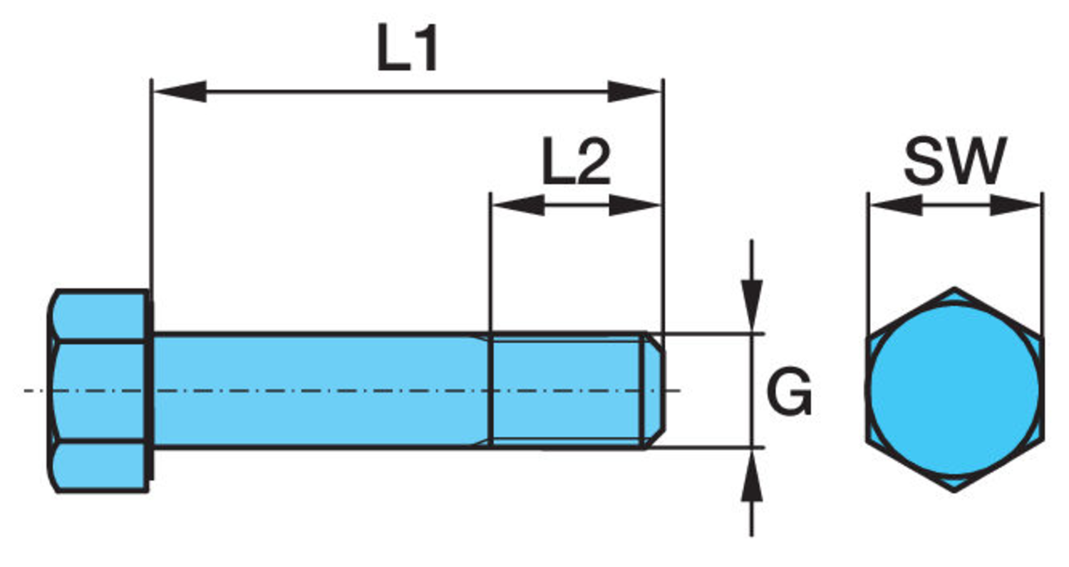 SKRUV M30x150/45 8.8