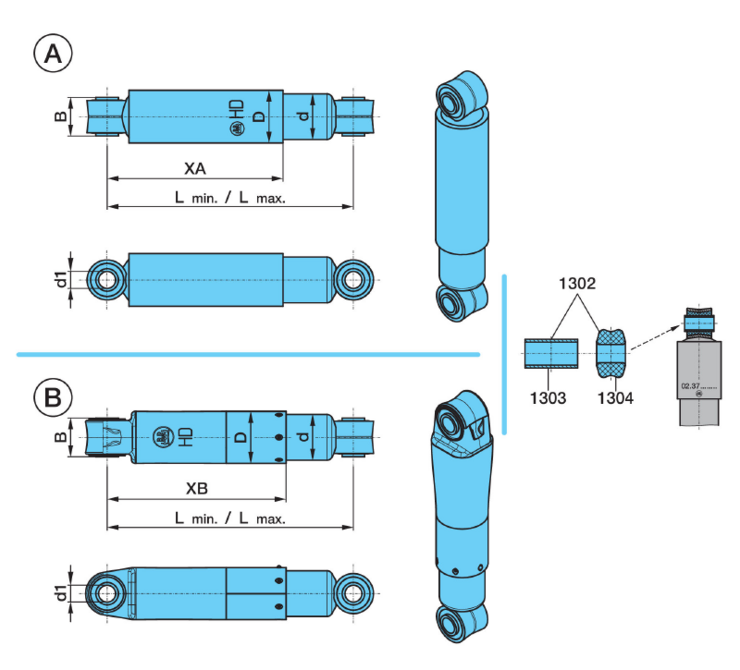 STÖTDÄMPARE 351/541/Ø24/Ø74