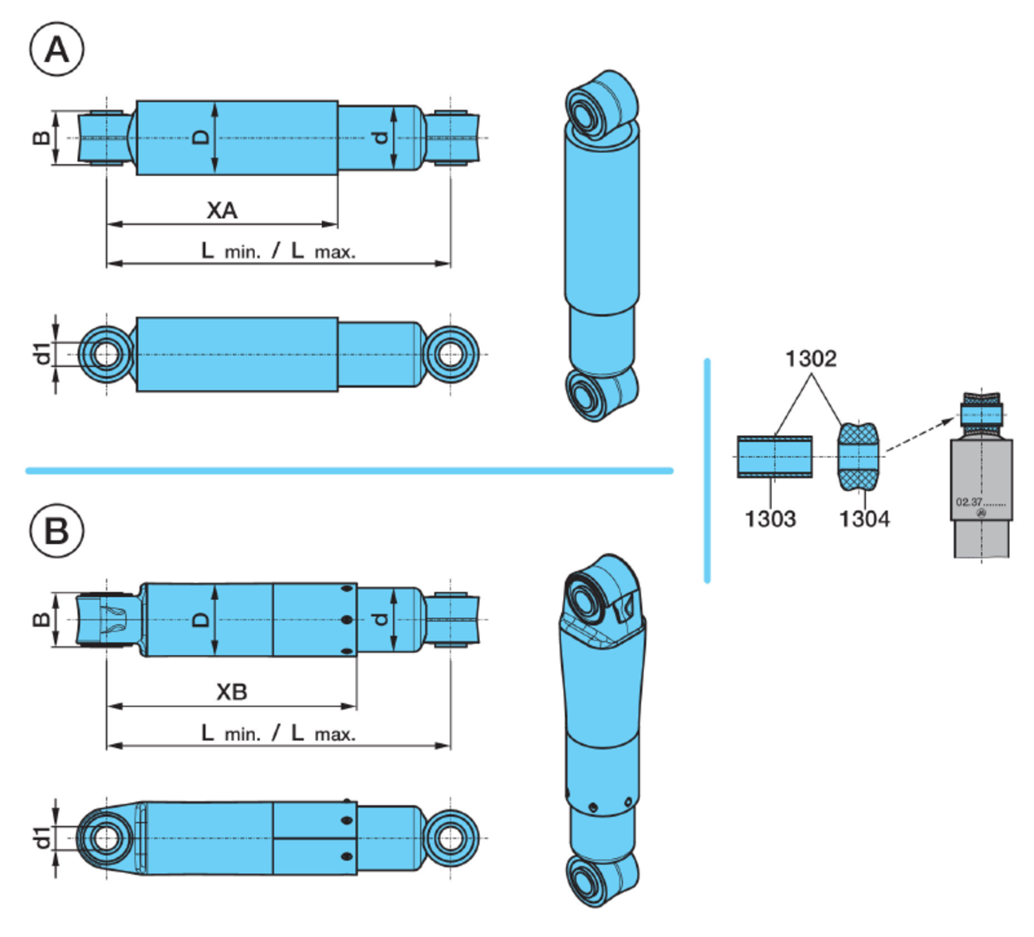 STÖTDÄMPARE 292/432/Ø24/Ø75