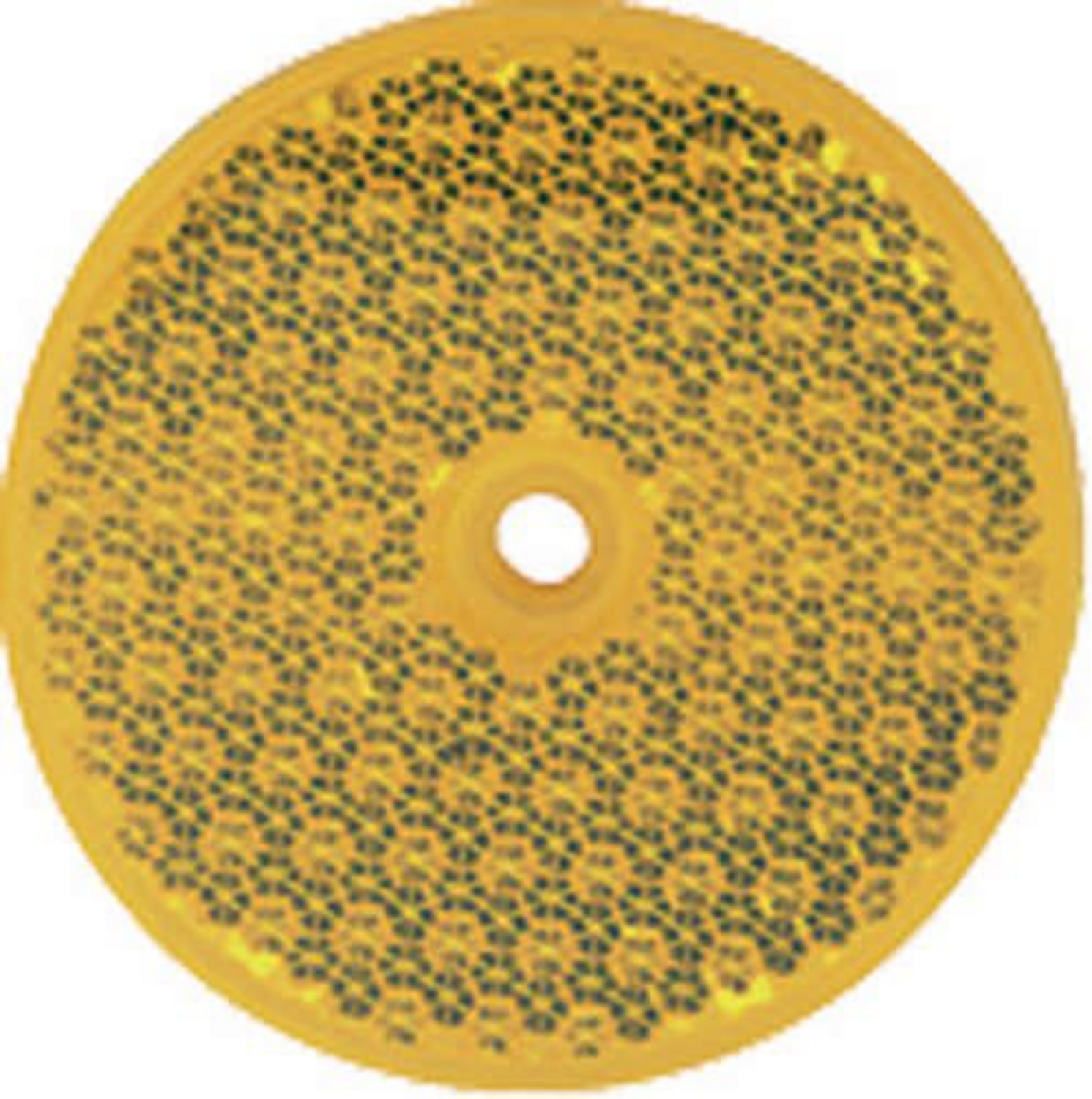 REFLEX RUND GUL 60 MM. SJÄLVHÄFTANDE MED HÅL.
