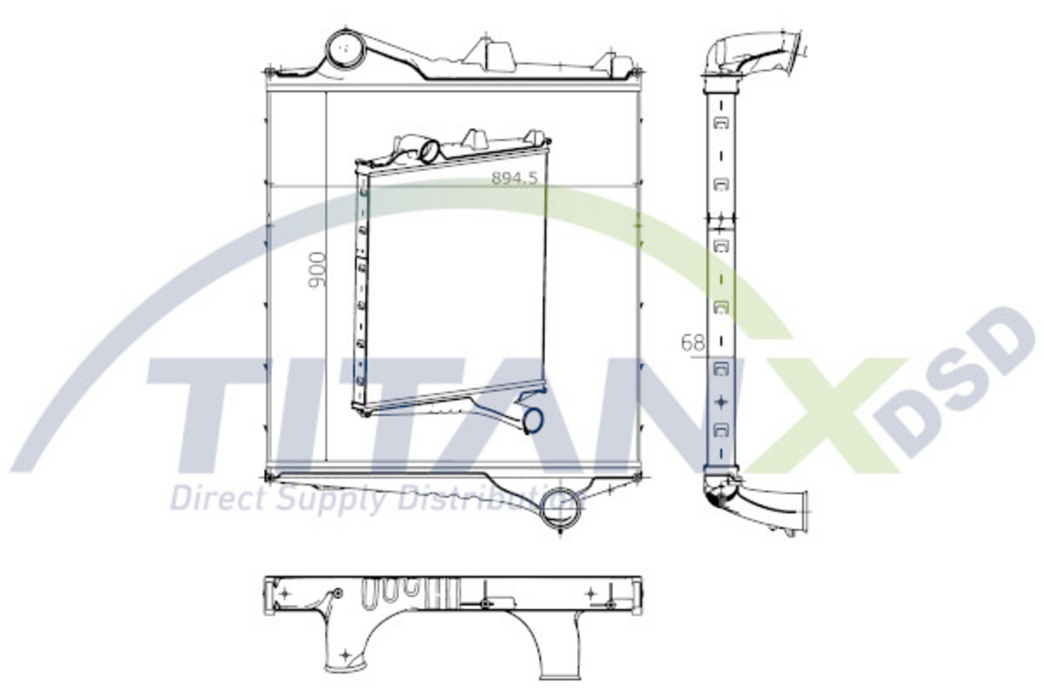 INTERCOOLER TITANX 68X898X900
