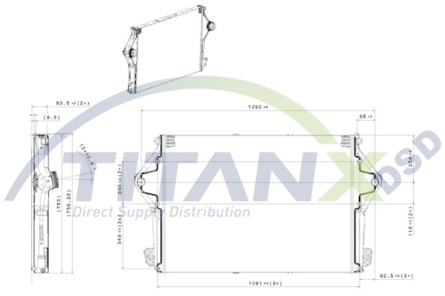 INTERCOOLER TITANX 62X738X1000