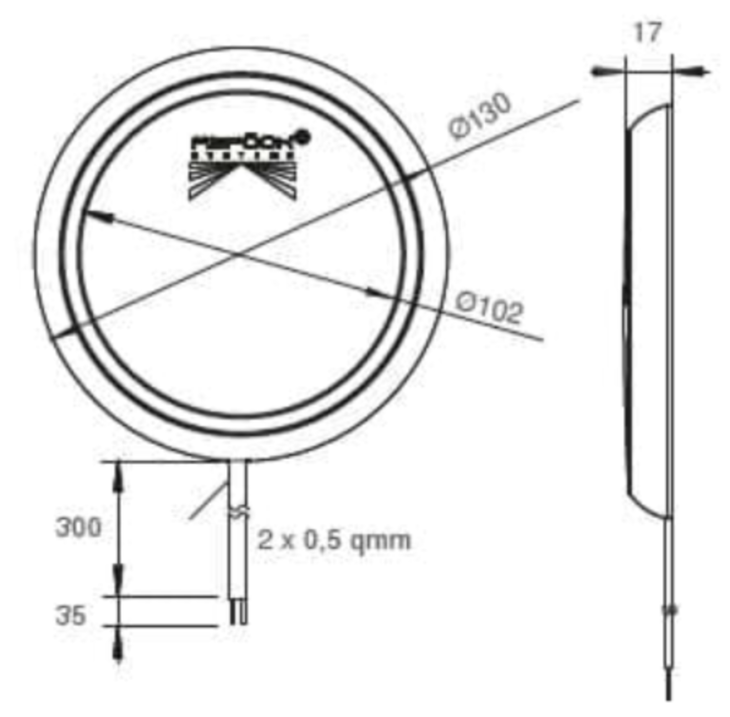 INNEBELYSNING INPOINT III LED RUND, MED SENSOR 0,3 M, ÖPPEN 