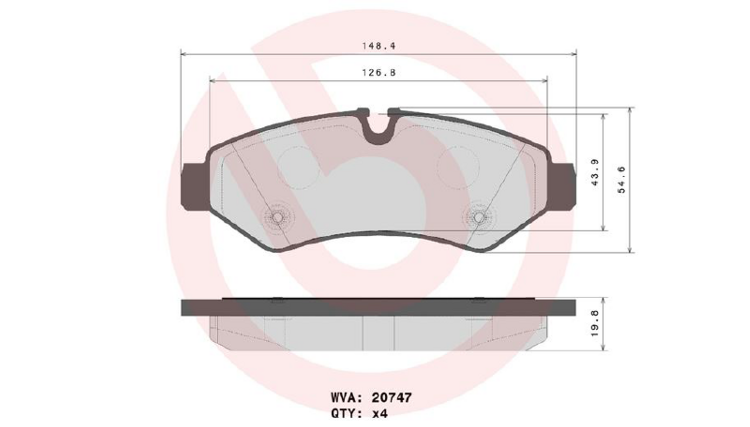 SKIVBROMSBELÄGG BREMBO BAK