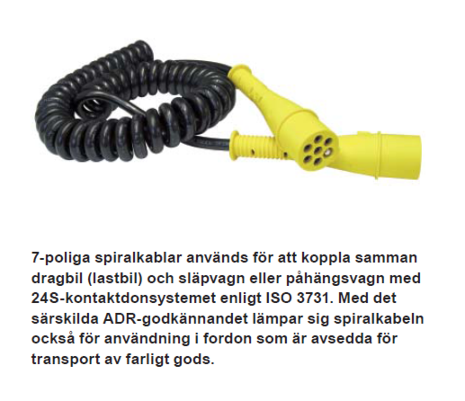 Spiralkabel 7-polig, gul