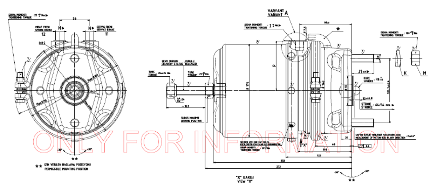 FJÄDERBROMSCYLINDER 24/24 SKIV